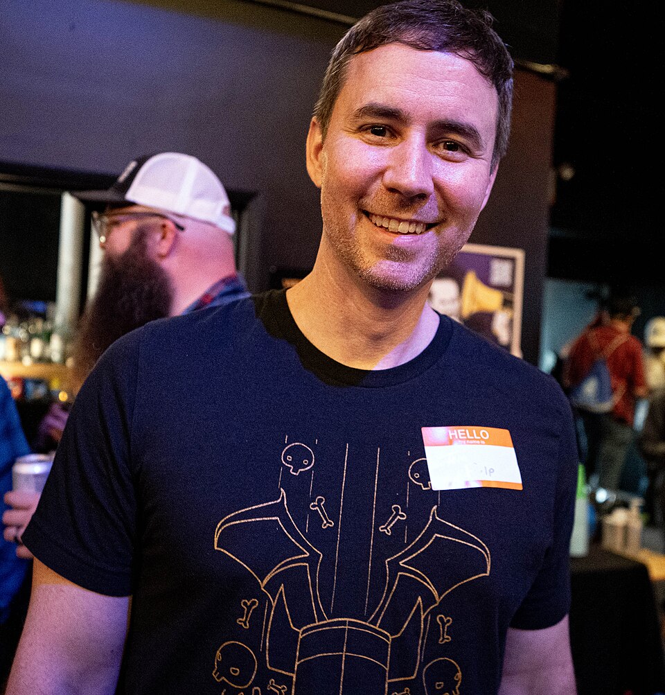 Tom Fulp, founder of Newgrounds, at a fan meetup in 2024